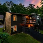 The Copper Bird Mid Century Hot Tub Arcade Gameroom Rock Climbing Wall